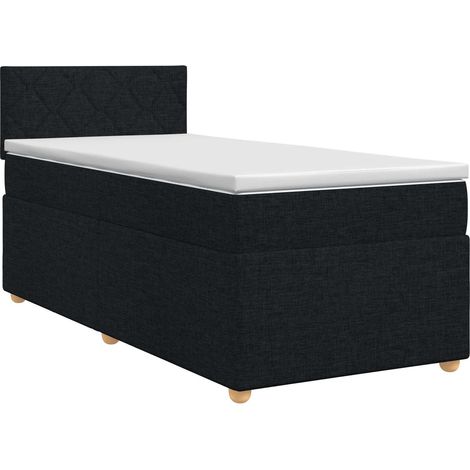 Maison Exclusive - Letto box spring con materasso Nero 90 x 200 cm Tessuto (1/5)