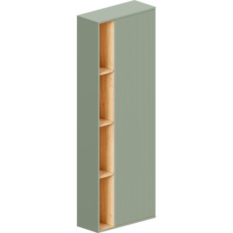 BERNSTEIN - Armario de columna colgante verde jade mate MDF 60x24x170cm (AnxAlxPr), Bisagras flexibles izquierda/derecha - BELDIVO Verde jade mate