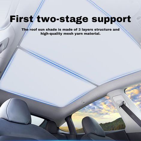 Toit pare-soleil pliable pour Model Y, toit isolant thermique pour Model 3, accessoires pare-soleil pour fenêtres panoramiques (1/5)