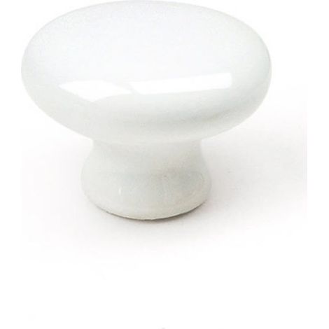 Bouton en porcelaine blanche, dimensions: 31x31x23mm, Ø: 30mm - talla