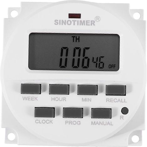 Minuterie numérique Sinotimer TM618H-2 220 V CA, programmable sur 7 jours (hebdomadaire), pour éclairage. (1/5)