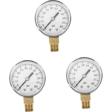 3 Pièces jauge de Pression d'eau de Filtre de Piscine manomètre de Piscine pour Jardin Filtre pour la pêche manomètre résistant manomètre Filtre Piscine Bassin Aquarium Spa cuivre (1/5)