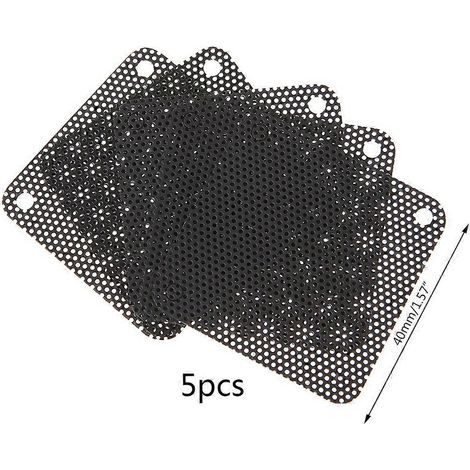 Cache-poussière en PVC découpable, 40 x 40 mm, filtre anti-poussière à monter soi-même pour ventilateurs de boîtier PC, noir (1/5)