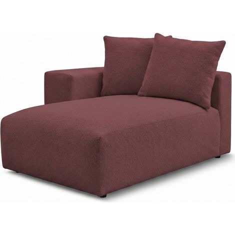 BOBOCHIC - Méridienne avec accoudoir pour canapé modulable VOLTAIRE tissu chiné Angle gauche Rouge