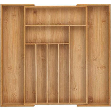 Range-Couverts - Boîte À Couverts En Bambou Réglable - 7 à 9 Compartiments - Pour Tiroir De Cuisine - 1 Pièce (1/5)