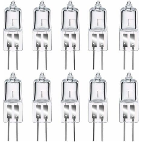 Ampoules Halogènes G4, Lampe de Base à Broche Halogène G4 12V 20W, 2800K Blanc Chaud Gradable G4 Lampe à Capsule Transparente Lot de 10 (1/5)