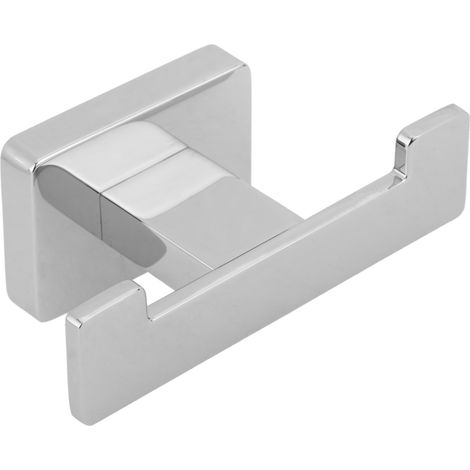 PrimeMatik - Colgador doble cromado para baño modelo Ever