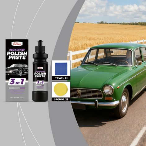 Autolackpflegecreme, Lackpflege, Kratzerentfernung, Lackpolitur und Pflegecreme – 120 g 1 + Schwamm 1 + Handtuch 1 -- BIEMMEDUE (1/5)