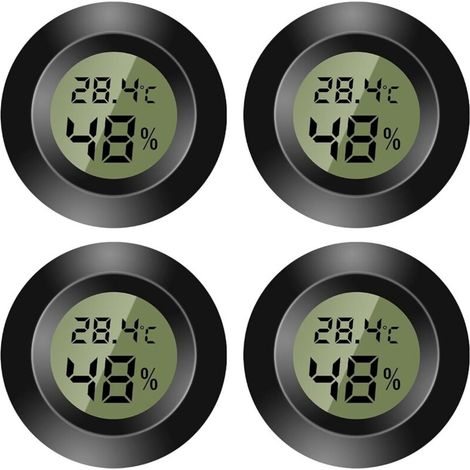 Mini digital thermometer and hygrometer with LCD screen for indoor and outdoor use. Humidity meter for humidifiers, cellars, and baby rooms. Fahrenheit or Celsius. (1/4)