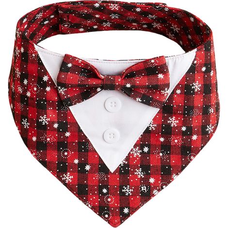 1 serviette anti-bave pour animaux, en coton, 20,4 × 19,7 × 1,9 cm, rouge et noir, pour chiens de toutes tailles (1/5)