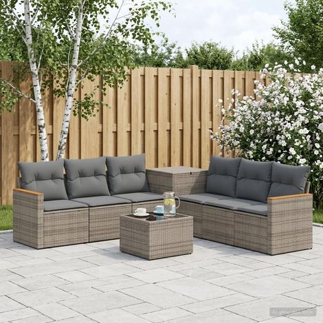 vidaXL Set di divani 8 pz Grigio e Grigio Scuro 55 x 55 x 37 cm (1/5)