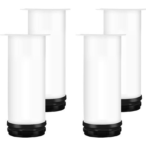 (White) Adjustable Furniture Leg 20CM, 4PCS Height Adjustable Table Leg, Stainless Steel Metal Furniture Leg, Table Leg, Furniture Leg with Screws for Cabinet, TV Stand (1/5)