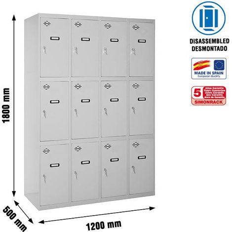 Simonrack Garderobenschrank Simonlocker grau 1800x1200x500