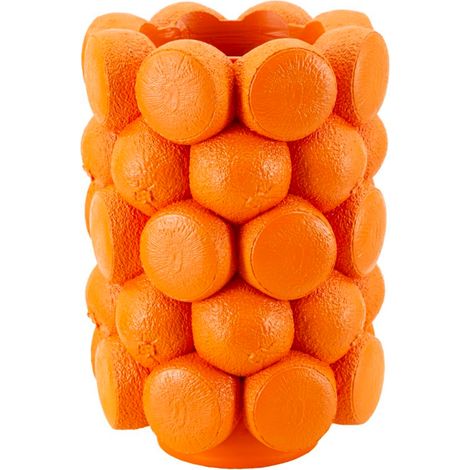 Vase décoratif en résine orange, diam. 19 x 28 cm – Orange (1/5)