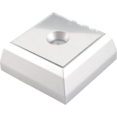 Socle carré pour lampe LED, support pour objets d'art en cristal et acrylique, argenté (1/5)