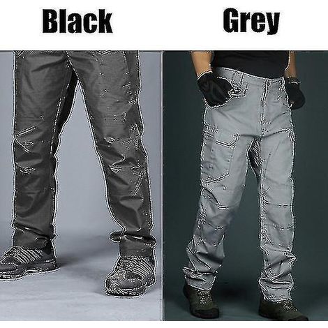 Pantalon cargo tactique pour homme, pantalon SWAT, pantalon de randonnée pour sports de plein air, pantalon multipoches, salopette d'entraînement, pantalon militaire - Gris (1/5)