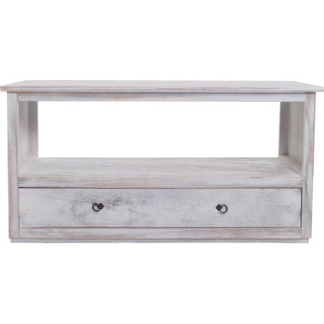 [JAMAIS UTILISÉ] Support TV table TV lowboard étagère TV, shabby look, vintage, blanc