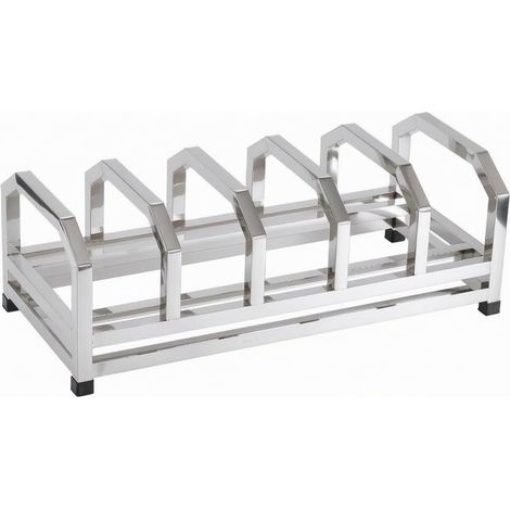 Stable Cutting Board and Knife Holder, Stainless Steel, Five Compartments, Without Knife Holder — 67.5 × (1/5)