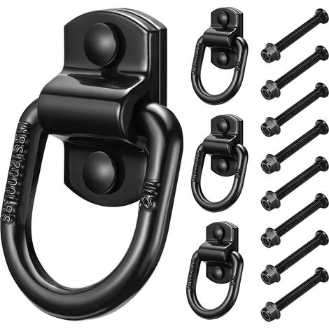 1/2"boulonné robuste forgé D - ring ancre de fixation, 12000 LB résistance à la rupture crochet d'ancrage pour remorque de chargement de fixation (paquet de 4) (1/5)