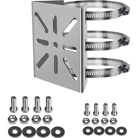 Universel Montage Vertical sur Poteau Support pour caméra de sécurité,3 Boucles Acier Inoxydable Support d'angle Montage,Support mât Convient aux caméras vidéosurveillance(100mm) (1/5)