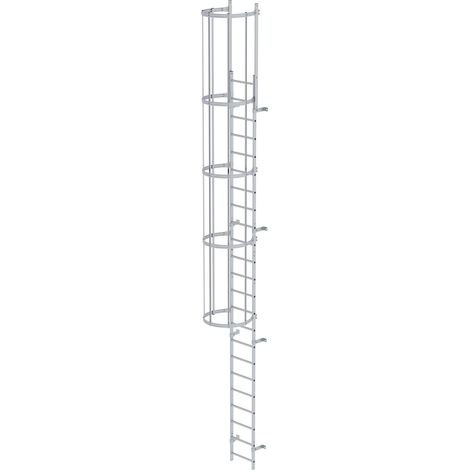 MUNK ortsfeste Steigleitern Aluminium eloxiert, 6,44m SH (1/4)