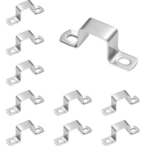 Juego de 10 abrazaderas para mangueras, fabricadas en acero inoxidable 304, abrazaderas cuadradas de 25 x 25 mm. (1/4)