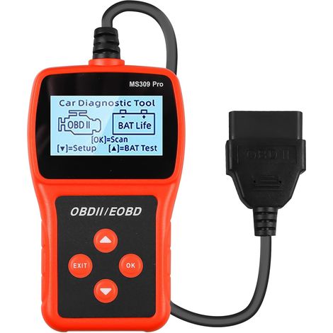 Outil de diagnostic automobile OBD2, lecteur de codes défauts moteur, lecteur de codes défauts moteur EOBD multilingue (10 langues), outil de diagnostic de véhicule avec détection de tension pour tous (1/5)