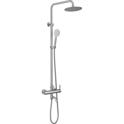 Colonne de bain MINIMAL avec mitigeur et bec, acier inoxydable
