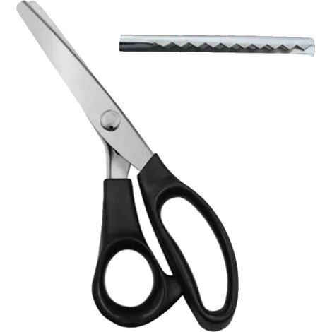 Tijeras de costura, hoja dentada, diseño ergonómico, dientes triangulares de 7 mm. (1/2)
