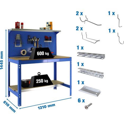 Simonrack Pack Simonwork BT3 1200 Blau Werkbank ohne Schrauben