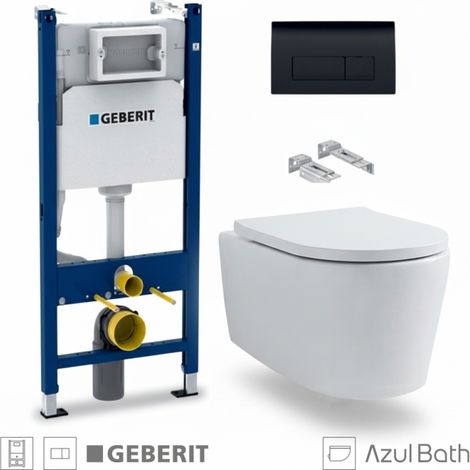 Bastidor ROCA duplo smart pack cisterna empotrada y pulsador PL1 dual cromo br con inodoro suspendido rimless in-wash ona (1/5)