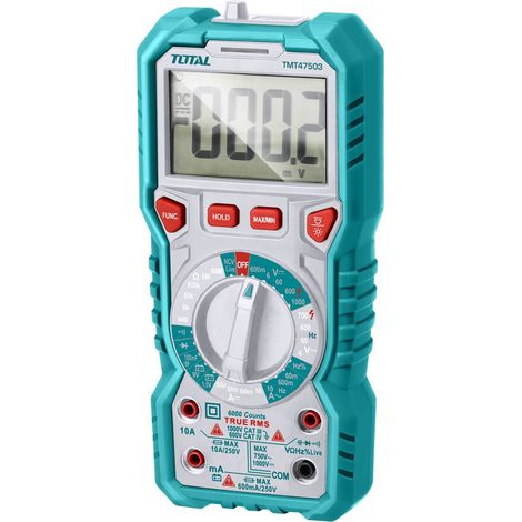 TESTER MULTIMETRO DIGITALE AC DC TESTER PROFESSIONALE CON CAVI 6000counts TOTAL