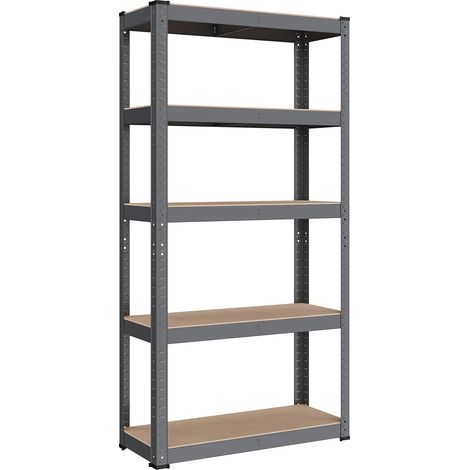Songmics – Étagère de garage charge lourde 650 kg – 5 niveaux réglables en acier galvanisé – Dimensions 30 x 75 x 150 cm – Montage sans vis (1/5)
