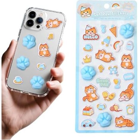 Autocollants 3D mignons, autocollants auto-adhésifs, motifs de jouets mignons, autocollants chatons de dessin animé pour téléphone portable, pour adolescents, filles, femmes, hommes, agenda, tasse, va (1/5)