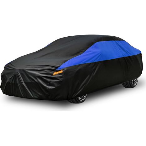 Housse Voiture Imperméable Respirante, Noir BleuBâche de Voiture complète pour la Pluie Soleil poussière Protection ,Taille : 4,251,751,5M
