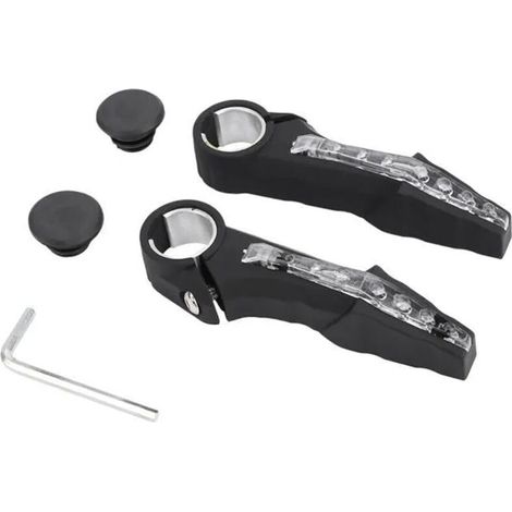 Clignotants LED pour vélo – – Poignées guidon avec indicateurs lumineux. sécurité nocturne. installation ergonomique. signalisation visible pour automobilistes (1/5)