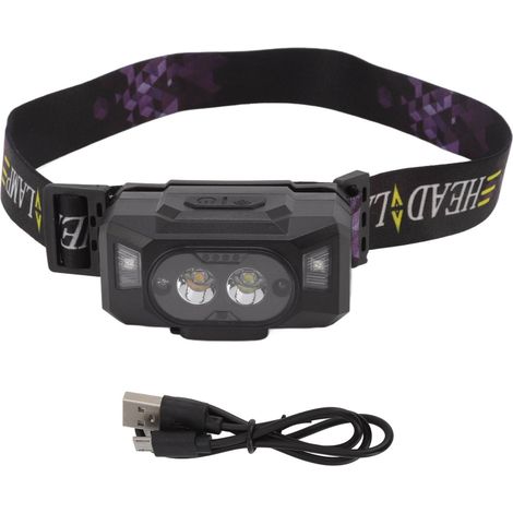 Wiederaufladbare LED-Stirnlampe mit Sensor, dreifache Lichtquelle für Outdoor-Aktivitäten: Angeln, Laufen und Camping.