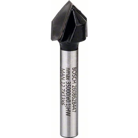Bosch V-Nutfräser Standard for Wood 6 mm D1 12,7 mm L 12,7 mm G 45 mm 90° - 2608628447