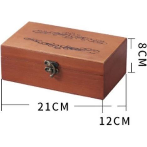 Boîte De Rangement - Bois Massif - Couvercle Rabattable - Verrou De Sécurité - Grande Capacité - 1 Pièce (1/4)