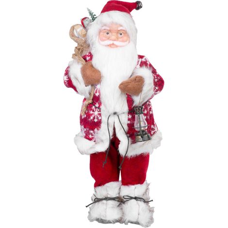 Dekoration MagicHome Weihnachten, Santa stehend, rot, 60 cm