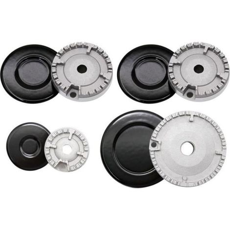 Couvercle de brûleur à gaz - Lot de 8 pièces - Diamètres: 10 cm, 7,4 cm, 5,5 cm (1/4)