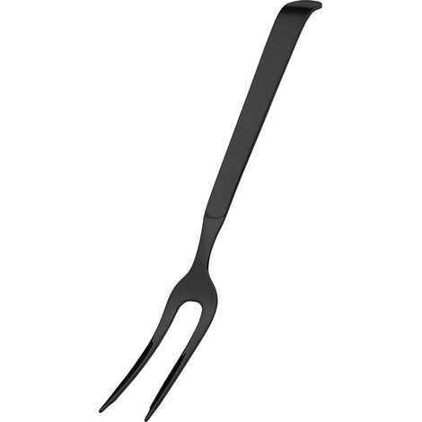Fourchette à viande - Fourchette à barbecue - Couverts de service - En acier inoxydable 18/10 satiné - Noir - Longueur : 32 cm (1/4)