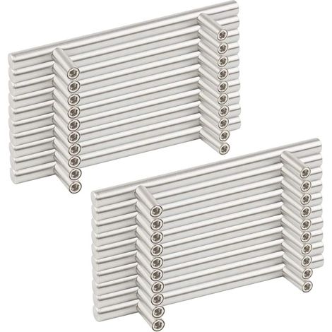 [NON UTILIZZATO] 20 maniglie per mobili placcate oro, maniglie per mobili da cucina da 128 mm, maniglie per cassetti, maniglie per cucina in acciaio inox, design in nichel (1/5)