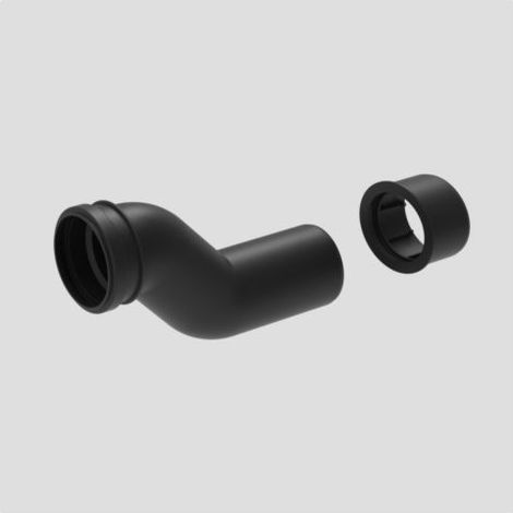Sanit WC-Anschlussbogen 58937000000 etagiert um 80 mm, schwarz, DN 90/100 (1/2)
