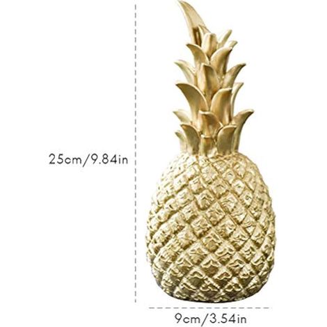Déco Ananas Vintage Sculpture Déco Figure Salon Armoire à Vin Fenêtre Bureau Décoration De Bureau (Or, S) (1/4)