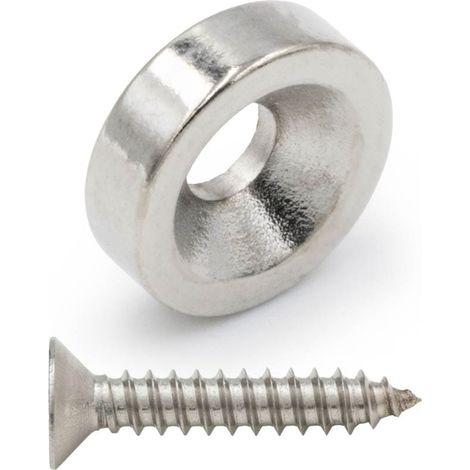 Neodym-Magnet mit Loch für eine 10x3-mm-Schraube, rund, zylindrisch, Jäger
