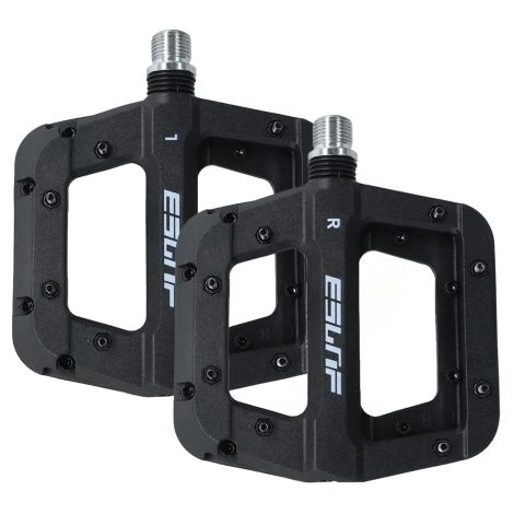 Pedales de plataforma para bicicletas de carretera y montaña, plataforma MTB, 3 rodamientos, negros, juego [2 piezas]. Negro (1/5)