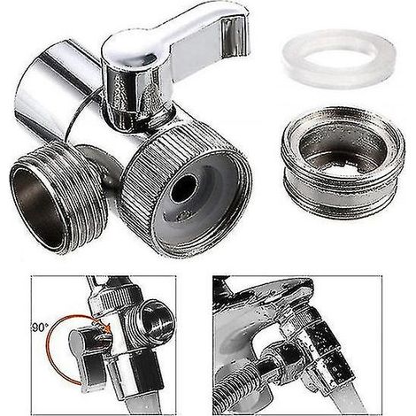 Adaptateur de robinet, séparateur d'évier, vanne de dérivation, raccordement de robinet d'eau pour toilettes, bidet, douche, accessoires de cuisine (1/5)