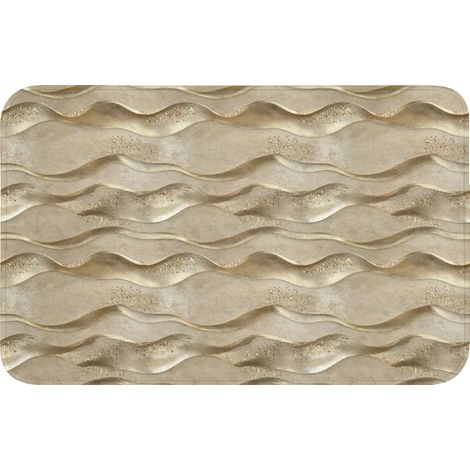 ALFOMBRILLA DE BAÑO Ondas - Patrón - Oro 80x50 cm
