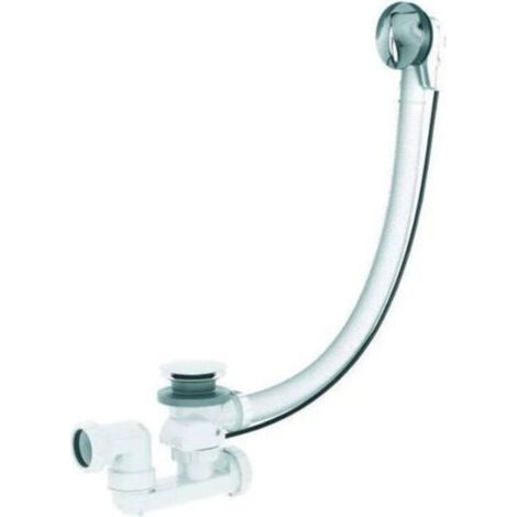 Valentin – Automatischer Badewannenablauf mit 1 m Kabel – Durchflussmenge 58,5 l/min – 360° drehbarer Siphon – Oberfläche aus verchromtem Edelstahl (1/5)